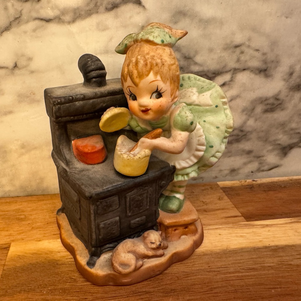 Vintage Ceramic Figurine with Stove